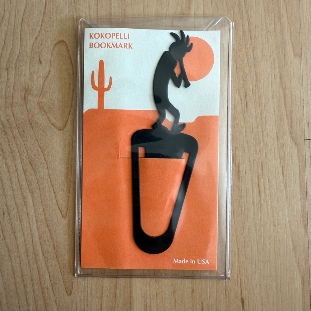 Vintage 1994-96 Barnes & Noble Black Metal Kokopelli Bookmark, Never Used